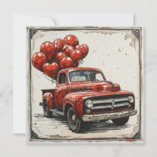 Valentine Red Truck: Red Affection Holiday Card