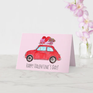 Valentine Retro Fiat 500 Card