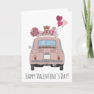 Valentine Retro Fiat 500 Card