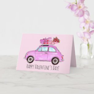 Valentine Retro Fiat 500 Card