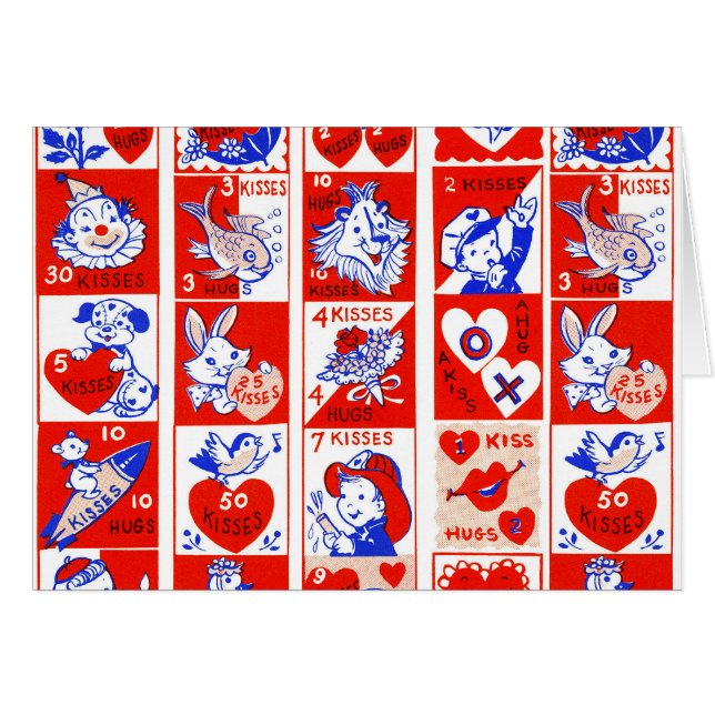 Valentine Retro Love Hugs Cute Pattern (Front Horizontal)