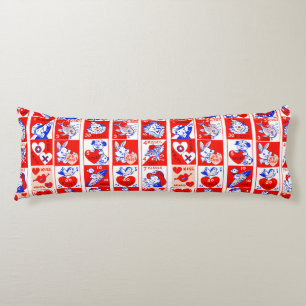 Valentine Retro Love Hugs Cute Pattern Body Cushion