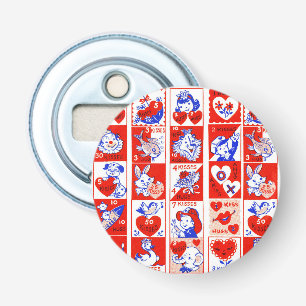 Valentine Retro Love Hugs Cute Pattern Bottle Opener