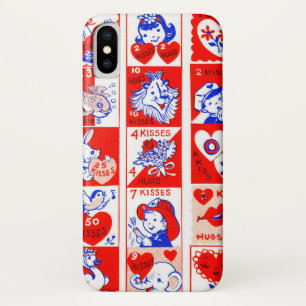 Valentine Retro Love Hugs Cute Pattern iPhone X Case