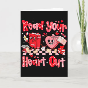 Valentine Retro Read Your Heart Out Teacher Girl W Card