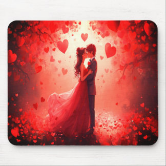 Valentine Romantic Young Couple on a Thick Laptop Mouse Pad