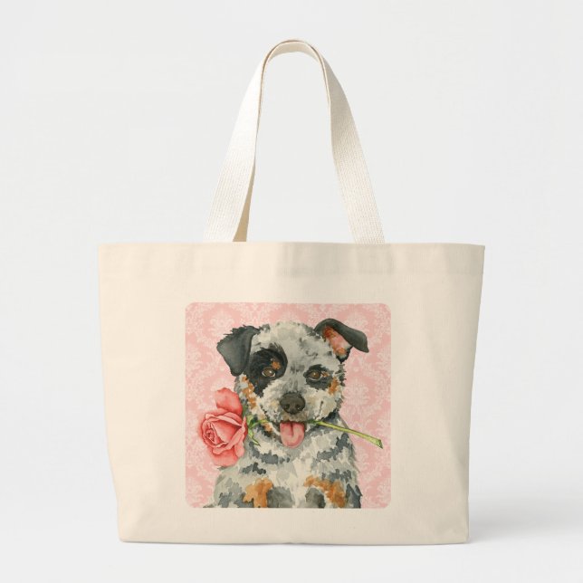 Valentine Rose ACD Large Tote Bag (Front)