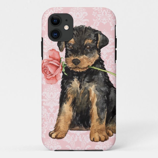 Valentine Rose Airedale Case-Mate iPhone Case (Back)