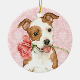 Valentine Rose Am Staff Ceramic Tree Decoration