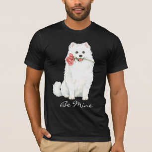 Valentine Rose American Eskimo Dog T-Shirt