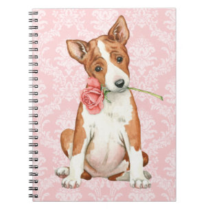 Valentine Rose Basenji Notebook
