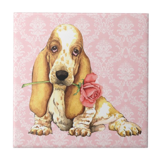 Valentine Rose Basset Tile (Front)