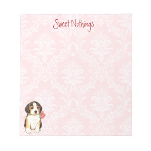 Valentine Rose Beagle Notepad