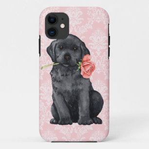 Valentine Rose Black Lab iPhone 11 Case