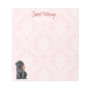 Valentine Rose Black Lab Notepad