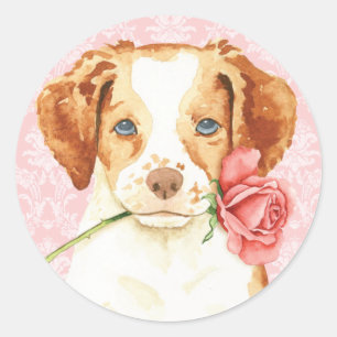 Valentine Rose Brittany Classic Round Sticker