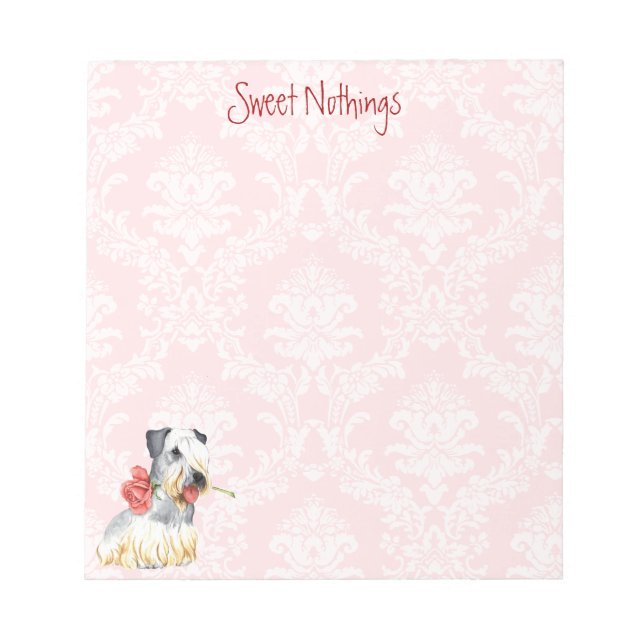 Valentine Rose Cesky Terrier Notepad (Front)