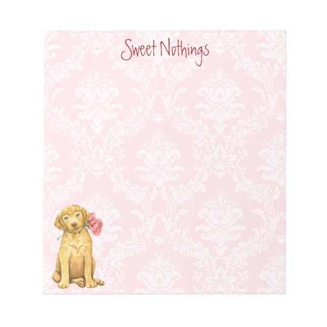 Valentine Rose Chesapeake Bay Retriever Notepad (Front)