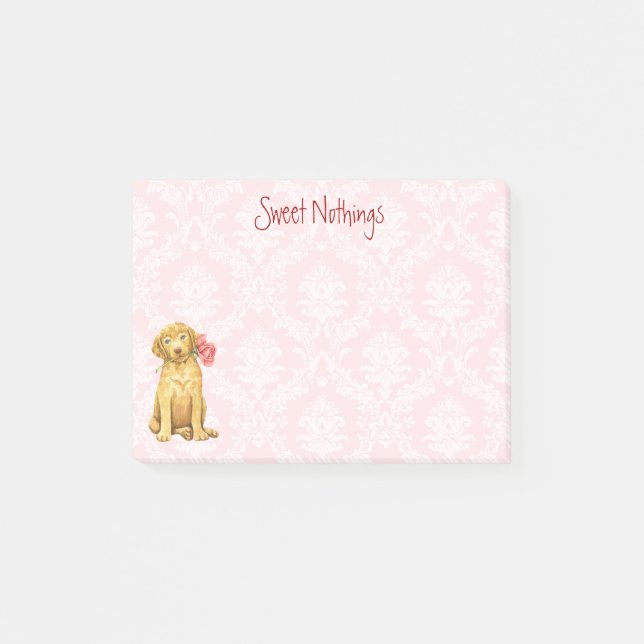 Valentine Rose Chesapeake Bay Retriever Post-it Notes (Front)