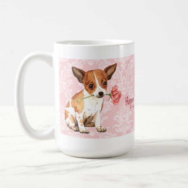 Valentine Rose Chihuahua Coffee Mug (Left)