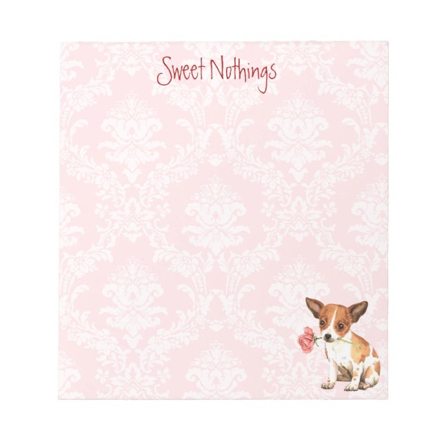 Valentine Rose Chihuahua Notepad (Front)
