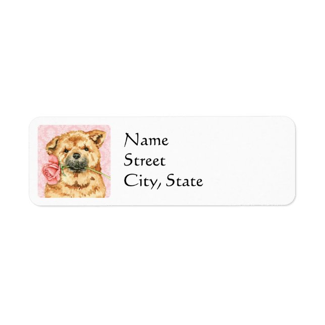Valentine Rose Chow Return Address Label (Front)