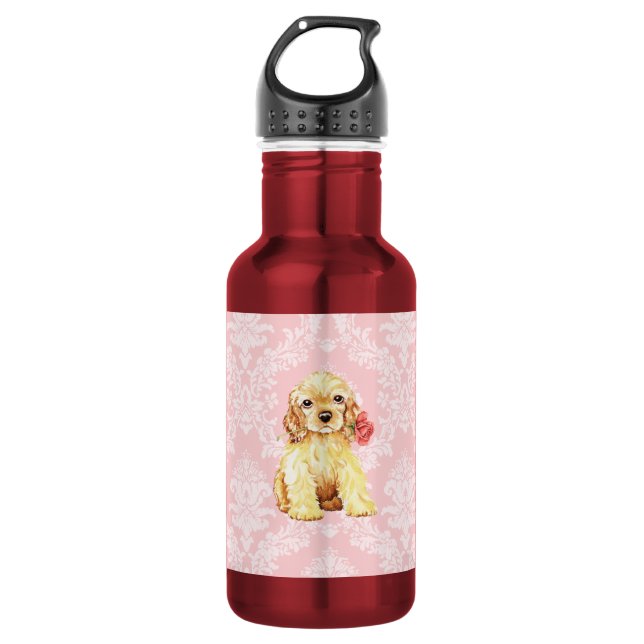 Valentine Rose Cocker 532 Ml Water Bottle (Front)