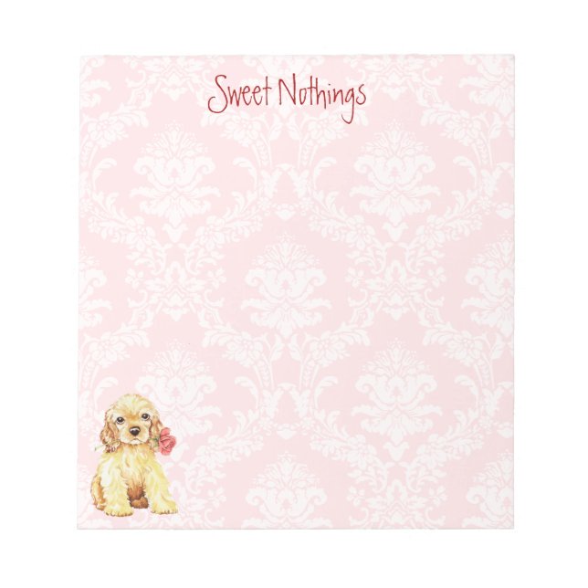Valentine Rose Cocker Notepad (Front)