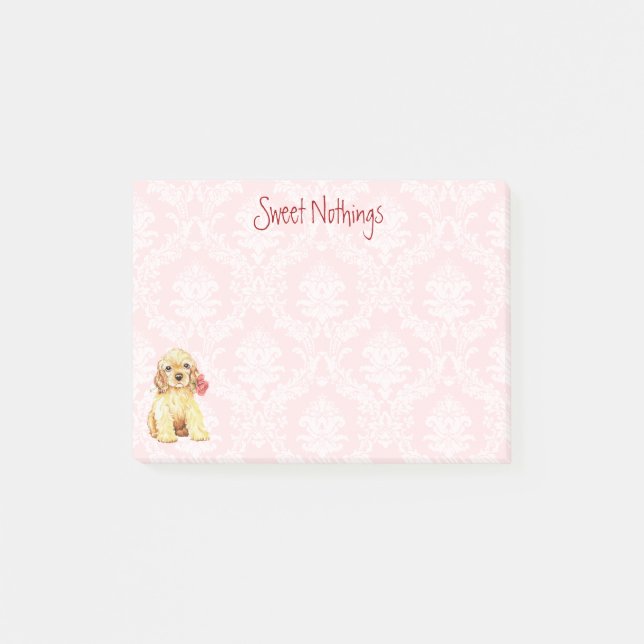 Valentine Rose Cocker Spaniel Post-it Notes (Front)