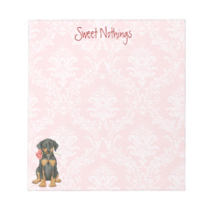 Valentine Rose Doberman Notepad