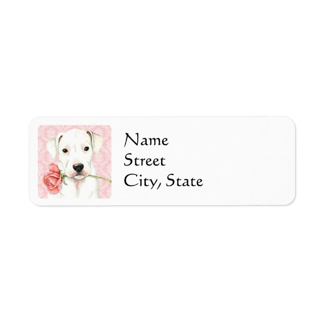 Valentine Rose Dogo Return Address Label (Front)