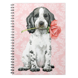 Valentine Rose English Cocker Spaniel Notebook