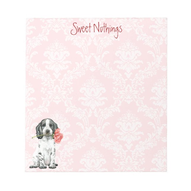 Valentine Rose English Cocker Spaniel Notepad (Front)