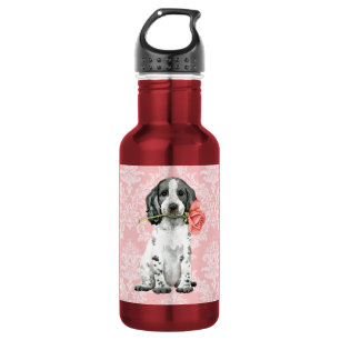 Valentine Rose English Cocker Spaniel Water Bottle