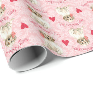 Valentine Rose English Setter Wrapping Paper