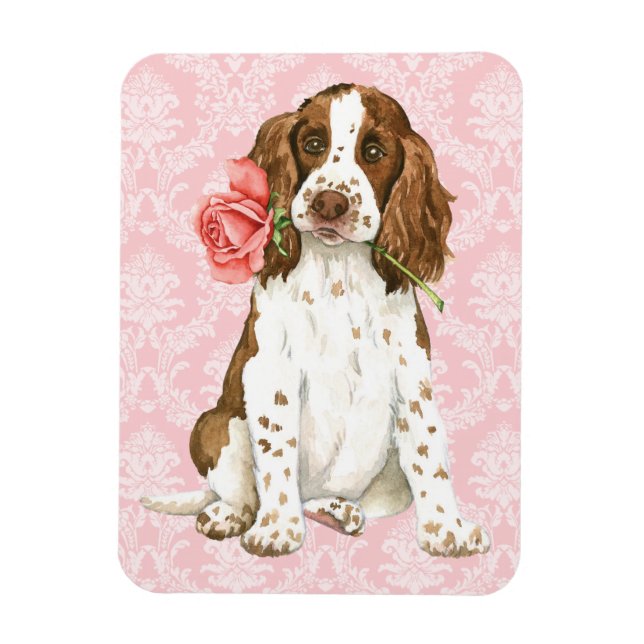 Valentine Rose English Springer Magnet (Vertical)