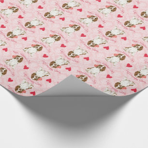 Valentine Rose English Springer Wrapping Paper
