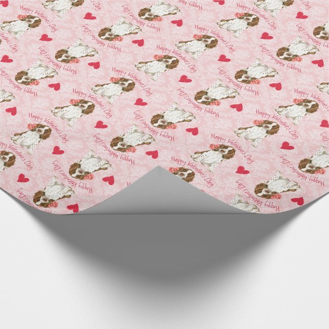 Valentine Rose English Springer Wrapping Paper (Corner)