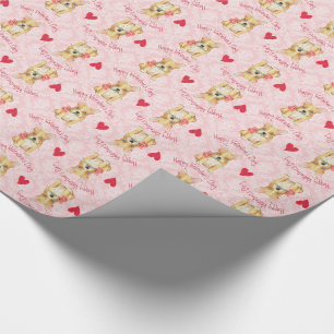 Valentine Rose Frenchie Wrapping Paper