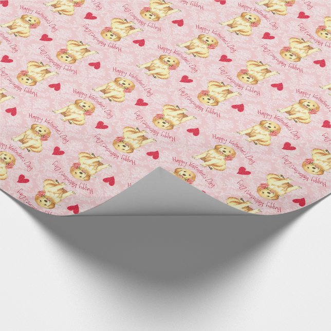 Valentine Rose Golden Wrapping Paper (Corner)