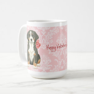Valentine Rose Greater Swiss Mountain Dog Coffee Mug
