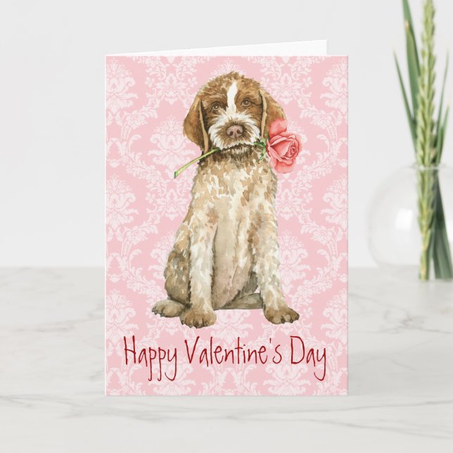 Valentine Rose Griffon Holiday Card (Front)