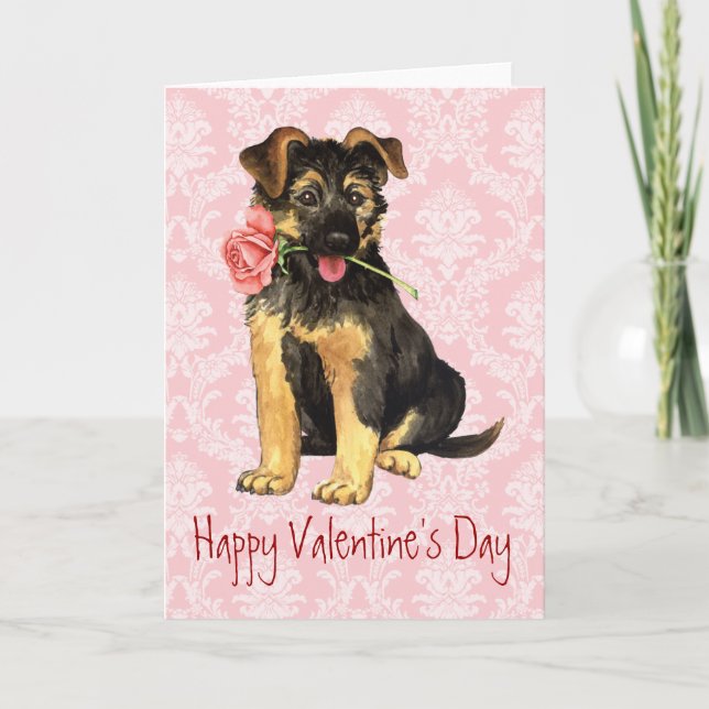 Valentine Rose GSD Holiday Card (Front)