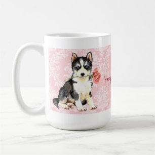 Valentine Rose Husky Coffee Mug
