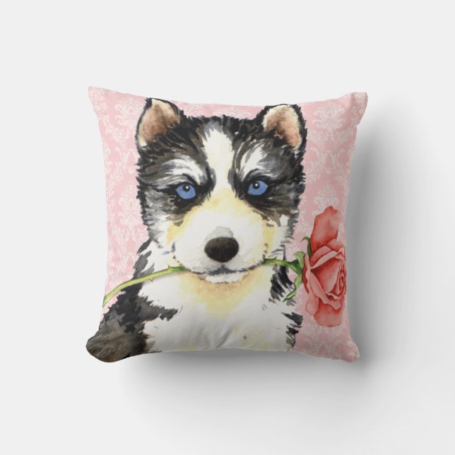 Valentine Rose Husky Cushion (Front)