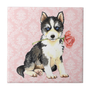Valentine Rose Husky Tile