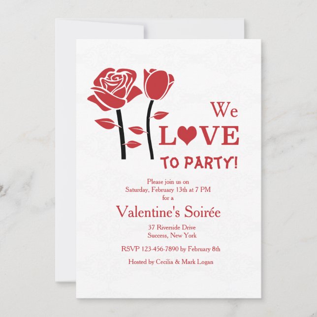 Valentine Rose Invitation (Front)