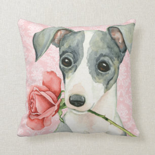 Valentine Rose Italian Greyhound Cushion