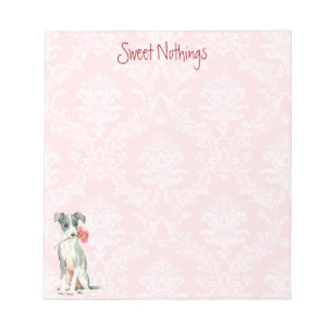 Valentine Rose Italian Greyhound Notepad
