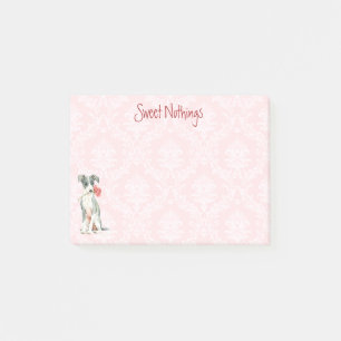 Valentine Rose Italian Greyhound Post-it Notes